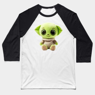 Adorable Green Baby Alien Plushie Baseball T-Shirt